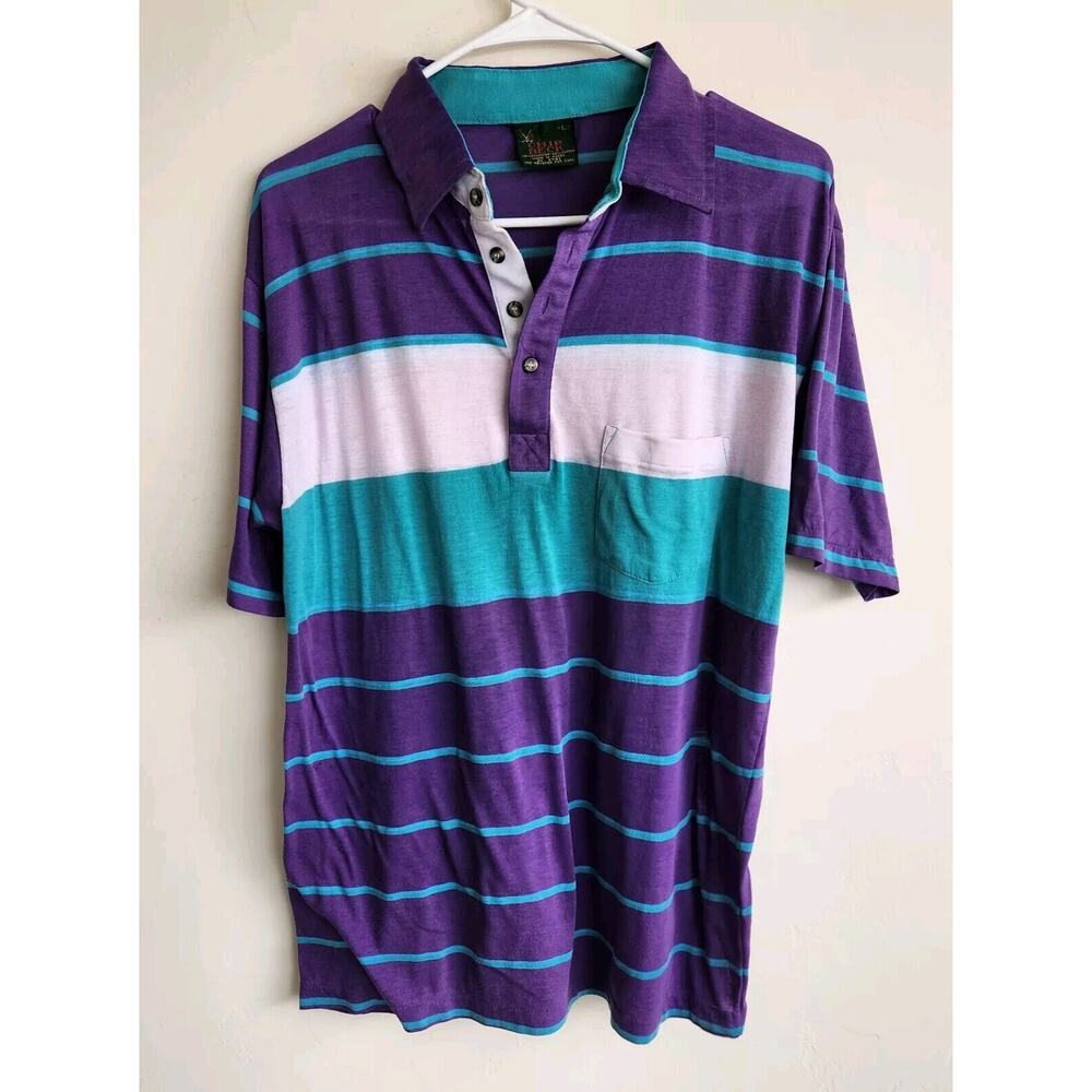 Chip Beck Short Sleeve Striped Pocket Polo Shirt Men's Large 0923